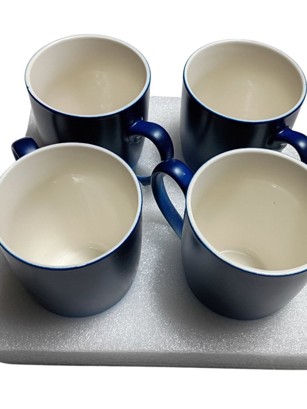 Elanze Designs Blue White Ombre Coffee Mug Cup Set Of 4 Ceramic 14Oz China